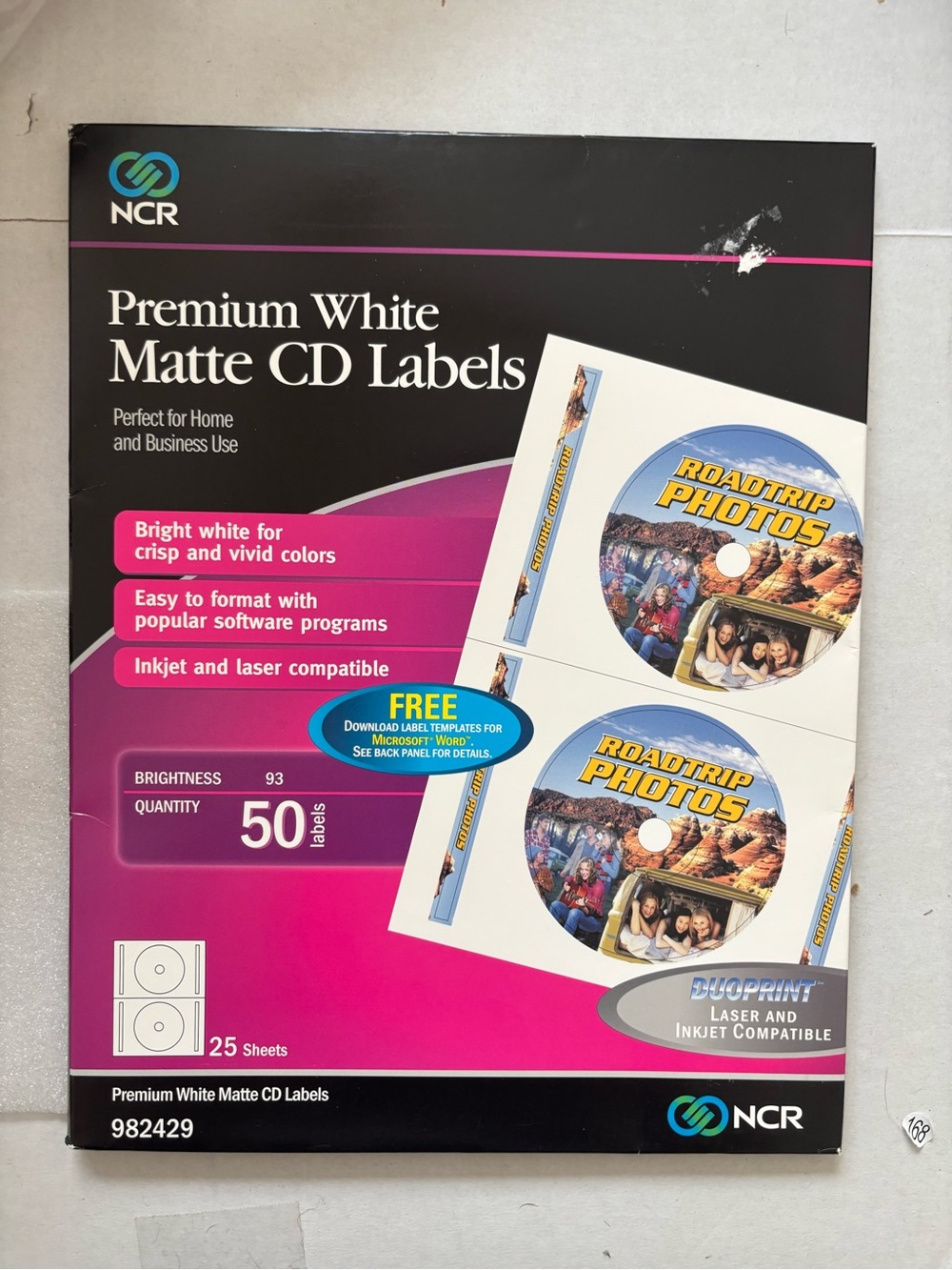 Premium White Matte CD Labels NCR 50 Count #982429 New Sealed Vintage